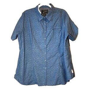 Woolrich Short Sleeve Button Up Top Outdoor Fly Fishing Hiking Light Size 2XL